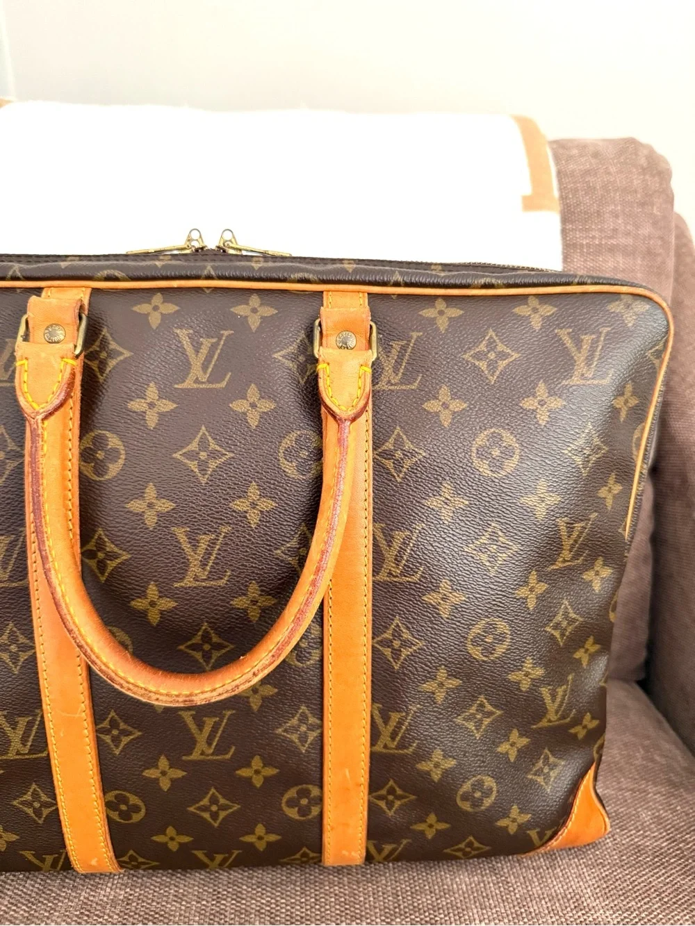 Authentic Louis Vuitton Porte Documents Voyage unisex bag M53361 brown LV
